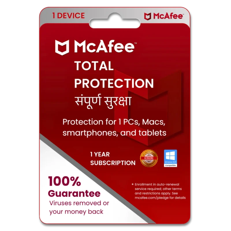 McAfee Total Protection 1 PC For 1 Year Protection