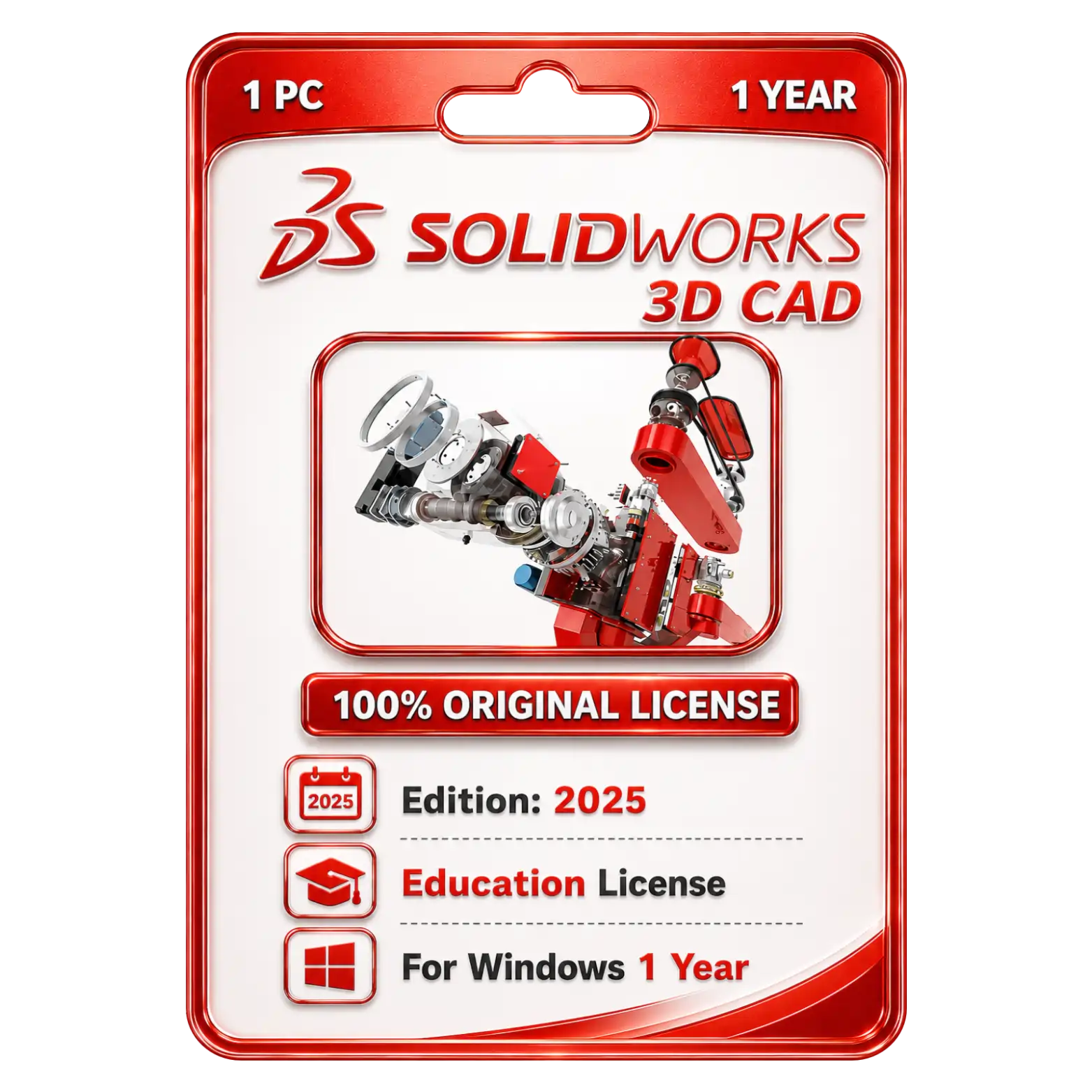 Solid Works 3D Cad SOLIDWORKS 2025 | 3D CAD | 1-Year Edu License for Windows - Image 1