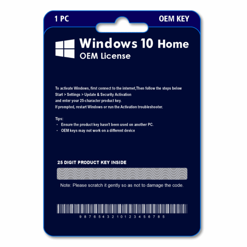 Windows 10 Home OEM Original License Key 1PC