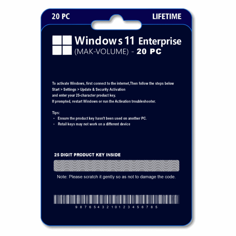 Windows 11 Enterprise 20PC Original License Key